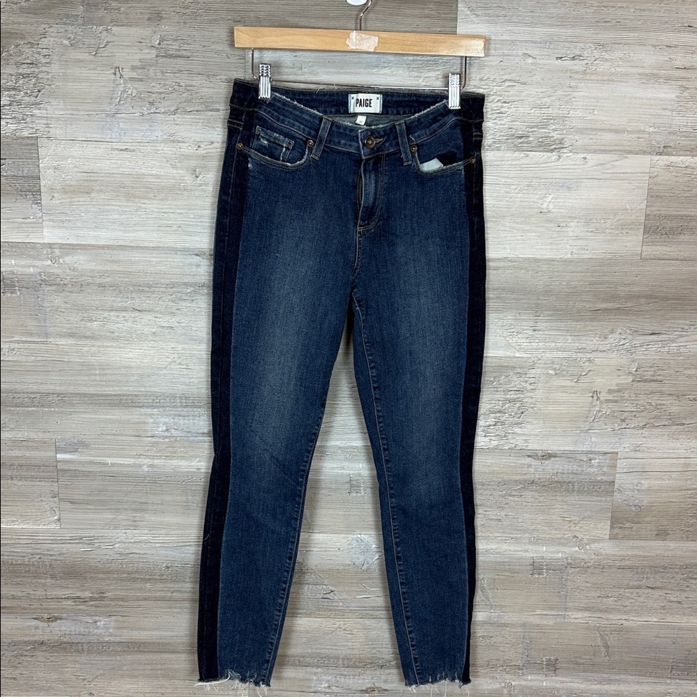 PAIGE Women's Dark Blue Ankle Jeans